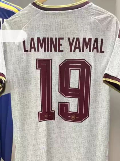 2026 Spain Jersey Usa-Canada-Mexico World Cup Away Number 19 Yamal Short-Sleeve Cross-Border Wholesale Football Uniform