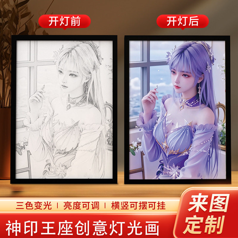 Shen Yin Throne Perimeter Mirror Light Painting Photo Frame Sheng Caier Long Hao Chen Wen Xin Night Light Black Light Painting