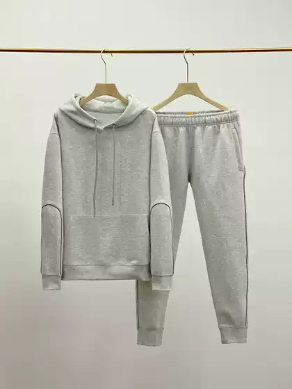 Spring Little Hook Collaboration Nocta Men's Reflective Stripe Sports Casual Hoodie + Pants Set with Reflective Design