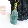 Guan Yu Natural Grade a Jade Pendant Blue Water God of Wealth Jadeite Hanging Ornament Necklace Jewelry Wholesale S4112901