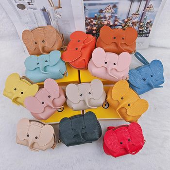 Thailand Elephant Bag Hot PU Coin Purse Japanese Bag Pendant Key Ring Creative Card Bag Lipstick Zipper Bag