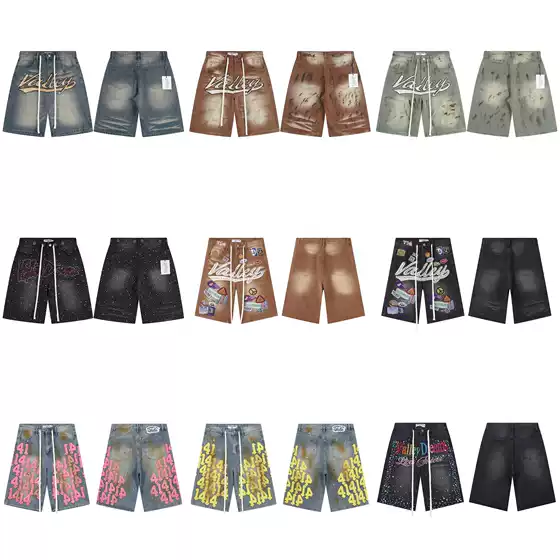 Cross-Border Foreign Trade European and American Trendy Brand Vale Classic Full-Print Rhinestone American Street Fashion Loose Unisex Jeans