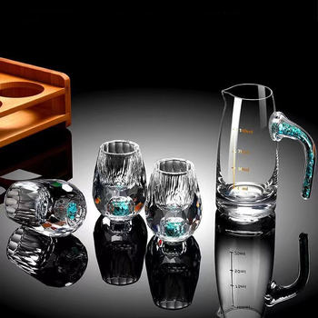 Gold foil small wine glass thickened wine dispenser liquor hotel commercial high-end crystal reinforced glass wine sober cup