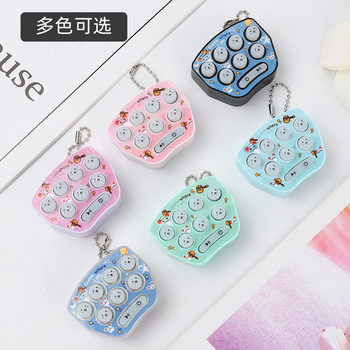 Cross-border Mini Handheld Gopher Game Keychain Pendant Tetris Electronic Luminous Decompression Toy