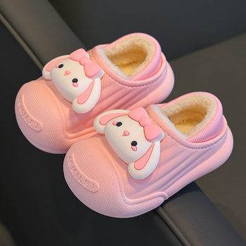Children's Cotton Shoes Winter Family Boys and Girls Outer Wear Home Non-Slip Little Boy Waterproof Bag and Baby Girl Cotton Slippers