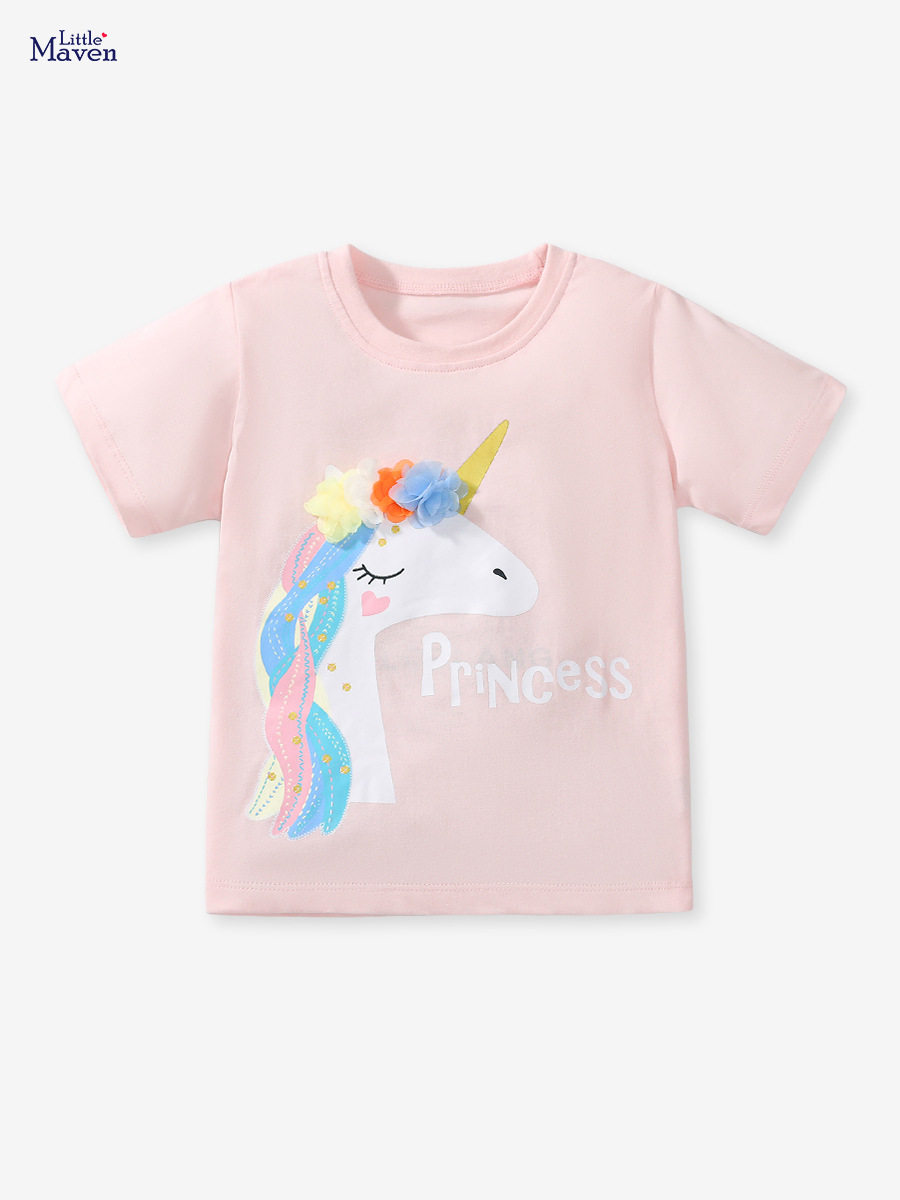 Girls' T-shirt, New Summer Kids' Clothing, Cotton Short-sleeve Kids' T-shirt