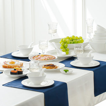 Bonwill Stone Pattern Series High-Temperature Tableware Bowl and Plate Set Hotel Custom Porcelain White Bowl Hotel-Specific Tableware