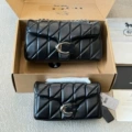 Leather black silver buckle
