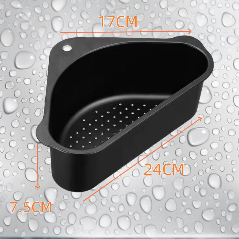 Kitchen Drain Basket Carbon Steel Thickeneded Sink Basin Triangular Sink Sink Hanging Filter Basket Storage Rack