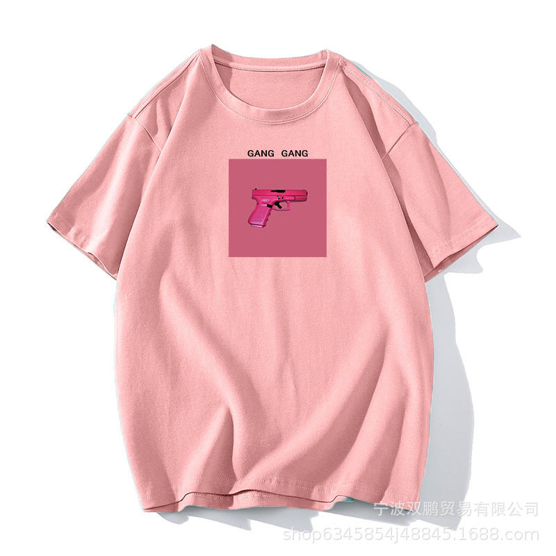 Womens Summer Graphic T Shirt Loose Fit Round Neck 100 Cotton Versatile Style Casual Wear Wholesale Available