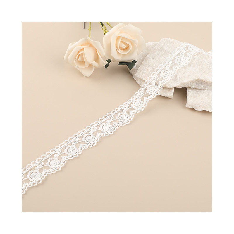 Popular Water-soluble Embroider Lace, Polyester Mesh Embroider Lace, Water-soluble Lace Accessories for Cuffs and Necklines in Stock