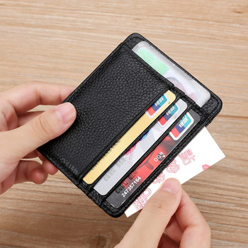 Cross-border Genuine Leather Card Bag Top Layer Cowhide Card Holder Ultra-thin Bank Card Holder Coin Wallet Multi-card Driving ID Set