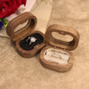 Solid Wood Walnut Earrings Jewelry Ring Jewelry Storage Box Oval Window Acrylic Proposal Box