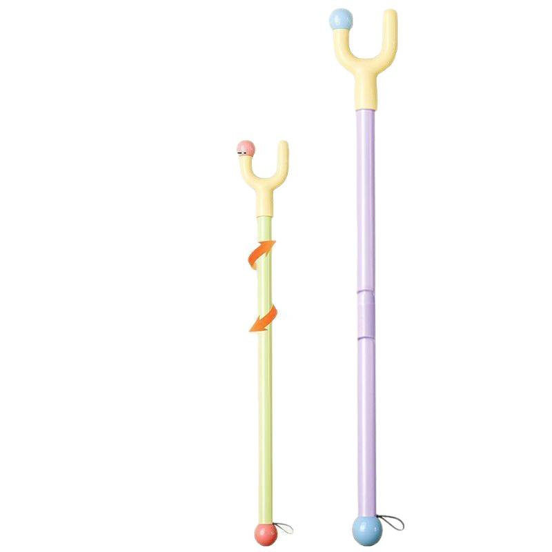 Household Retractable Clothes Rod, Personalized Creative Clothes Fork, Clothes Drying Rod, Balcony Clothes Rod, Purple, Green, Other Plastics