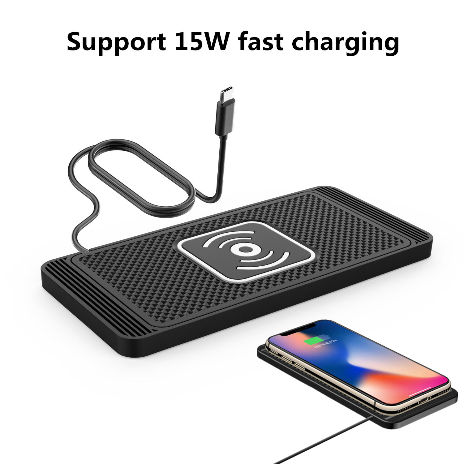 Car wireless charging modification anti-slip mat charging board car wireless charging mobile phone flash charging foreign trade cross-border intelligent induction