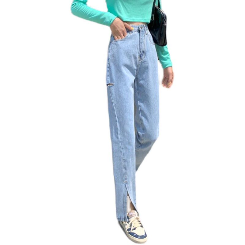 High Waisted Wide Leg Jeans for Women Loose Fit Straight Cut Trendy Style Perfect for Spring and Autumn Wholesale