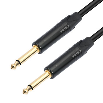 6mm double-layer shielded wire large two-core gold-plated 6.35 male-to-male 1/4 TS electric guitar mixer audio cable