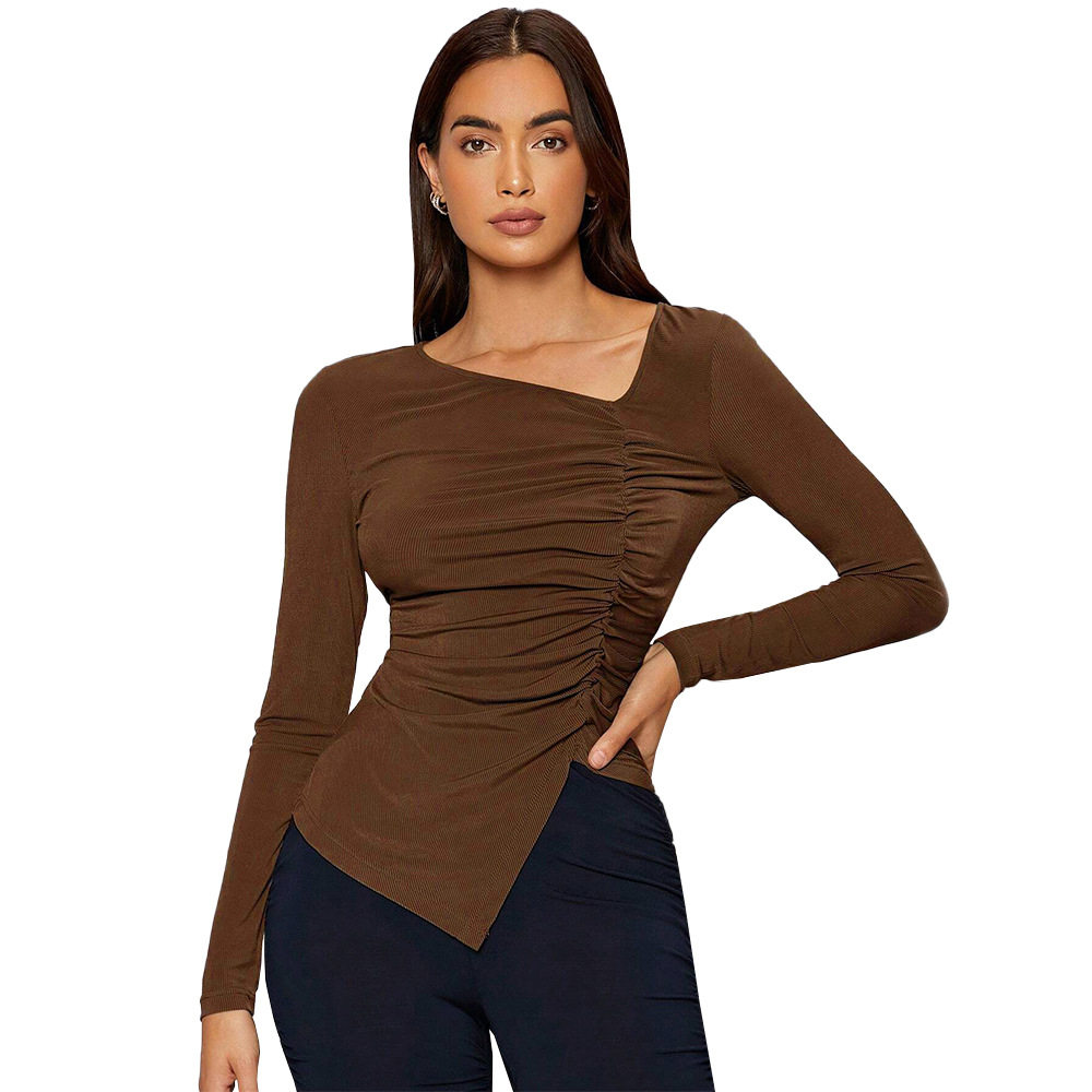 Elegant French Style Womens T Shirt Slim Fit Sophisticated Design Spring Summer Fashion Wholesale Available