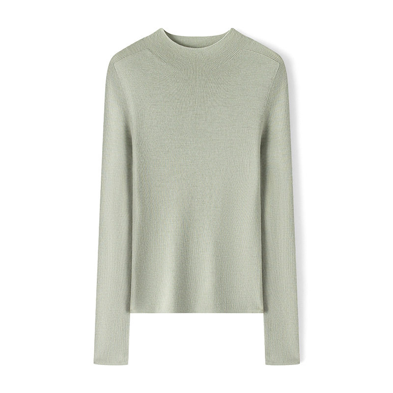 秋冬上新女装岛精无缝机洗美丽诺羊毛衫新澳纱线修身针织衫打底衫