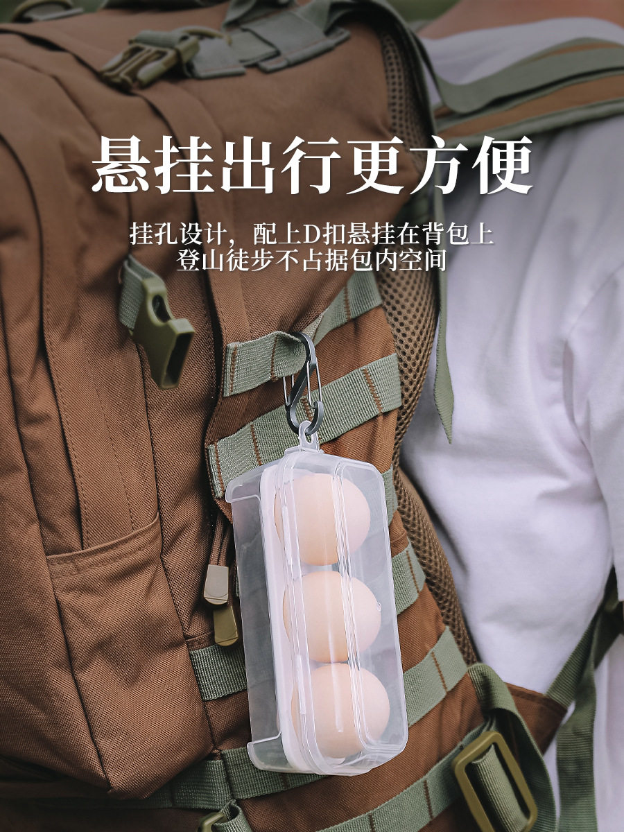 Outdoor Egg Storage Box with Egg Holder Shockproof Portable Transparent Plastic Box 8-Pack 4-Pack 3-pack Beauty Egg Packaging Box
