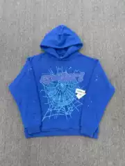 European and American Popular Heavy 1:1 Hoodie 555555 Spider Web Sports Hoodie Fleece-Lined Sp5Der Sweatshirt for Men