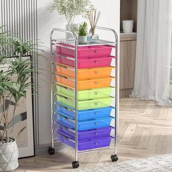 Movable Cart Rack Household Large-Capacity Snack Storage Rack Office Drawer-Type File Storage Cart Storage Rack