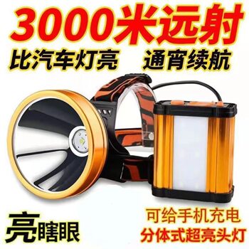 Headlamp Strong Light Super Bright Rechargeable Split Lithium Battery Home Remote Head-Mounted Home Flashlight Fishing Miner's Lamp