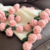 High-End Finished Bouquet Blanket Rose Hand-Knitted Blanket Knitted Blanket Girls Gift Office Nap Blanket