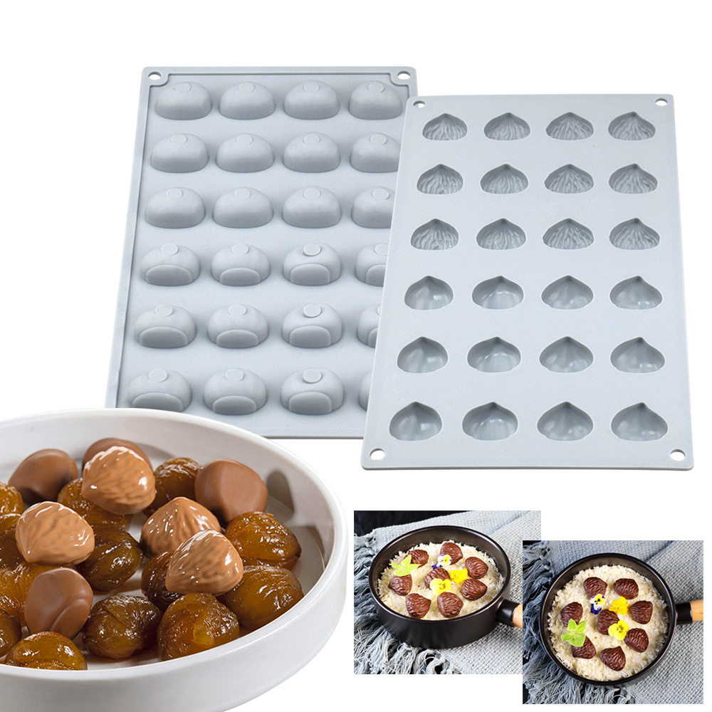 Chestnut Raspberry Peanut Mousse Mold Cold Dish Pebble Silicone Mold Mini Candy Fruit Cake Artistic Plating