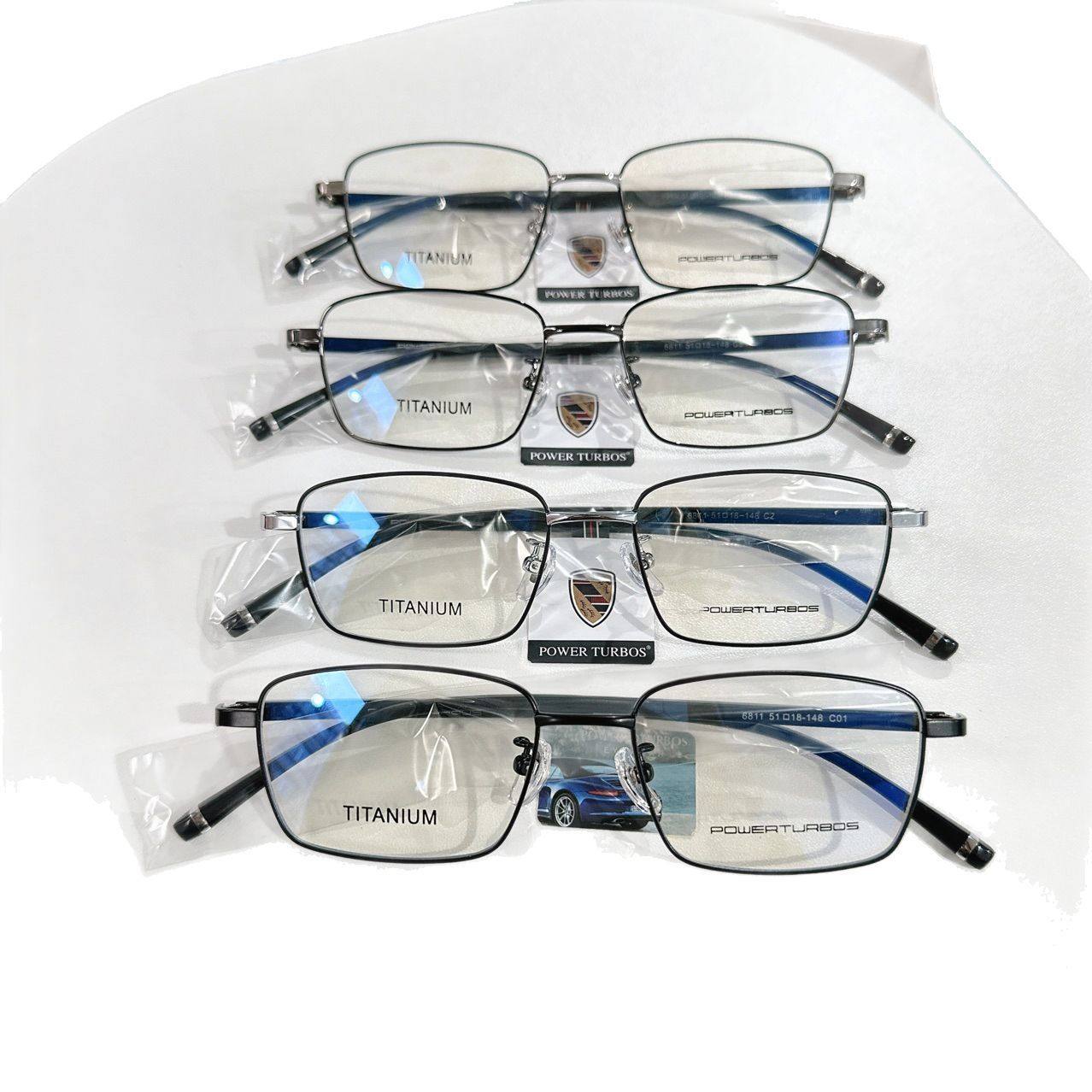 Porsche Business Titanium Frame Men's High-End Full-Frame Eyebrow Frame Danyang Glasses Two-Color Electroplated Myopia Glasses Frame