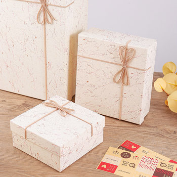 In-Stock Gift Box Empty Box Gift Bag Souvenir Packaging High-End Bow Festive Lid Gift Box Large Size