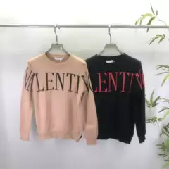 Cross-Border European Fashion Brand Va Men's and Women's Casual Knitted Long-Sleeved Shirts with Letters, Fashionable and Versatile Round Neck Sweaters, European and American Style