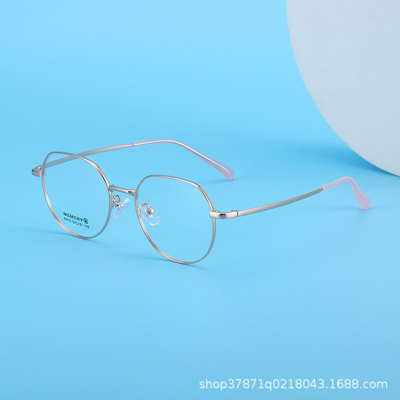 New Retro Glasses Frame Metal Memory Glasses Frame Ultra-Light Memory Titanium Can Be Equipped with Anti-Blue Light Myopia Glasses Wholesale