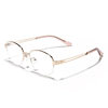 Ins Old Qian Feng Half-rimmed Glasses Women's Fashionable Gold Silk Plain-made Short-sighted Glasses Frame Hollow Thick Edge Glasses Frame 149ZM
