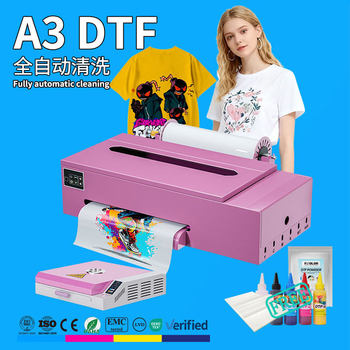 A3 Roll Dtf Printer Small DIY Printing Dopamine Pattern L18058 Modified White Ink Heat Transfer Printer