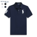 Polo shirt-navy blue and white label
