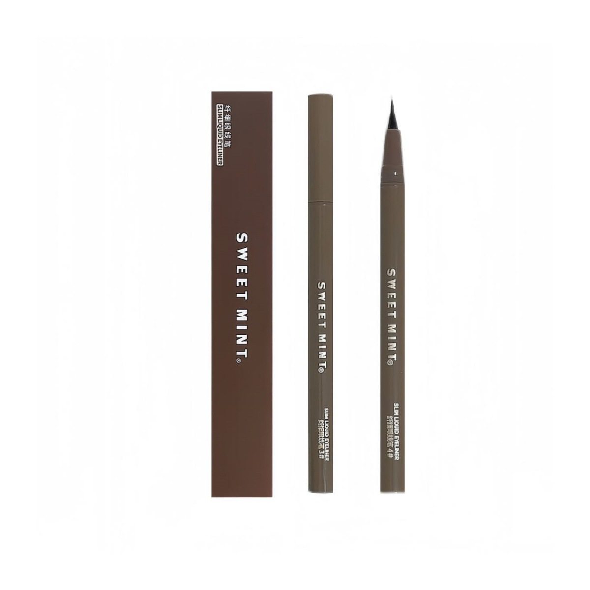 Sweet mint slim eyeliner very thin waterproof sweat-proof non-blooming brown liquid silkworm pen wholesale makeup