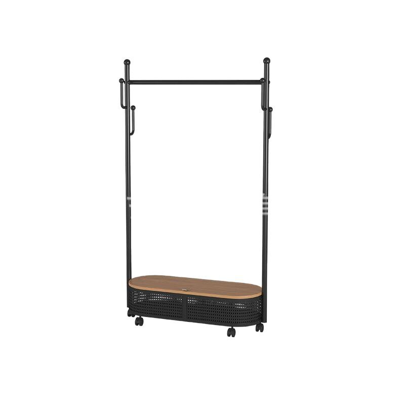 2025 New Model Bedroom Floor-Standing Wardrobe Clothes Rack Cream Shelf Wardrobe Movable Coat Rack Integrated