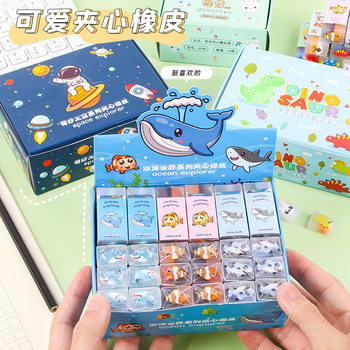 Cartoon Sandwich Eraser for Primary School Students Cute Creative Cut Eraser Clean No Marks Children Stationery Gifts