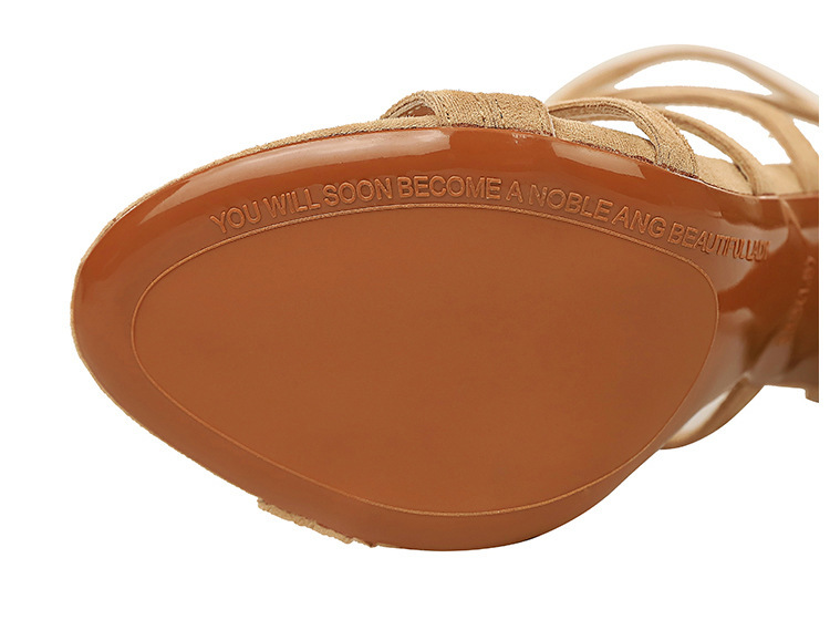 Sandal cao gót nữ gót mảnh 11cm mũi nhọn khoét lỗ phối quai thanh mảnh phong cách quyến rũ — Màu đen, Màu đỏ, Màu Kaki, Màu nude