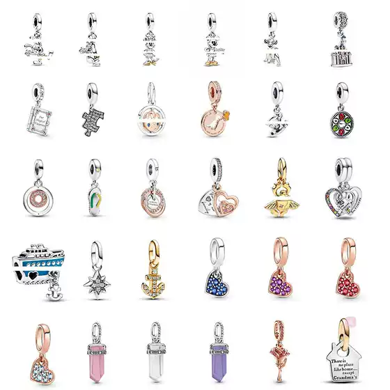 Panjia Electroplated Barlow Pendant Diy Donald Duck Mickey Mouse Pendant Bracelet Accessories Light Luxury Color All-match Charm