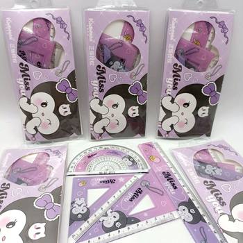 The new Sanrio stationery suit student painting measurement kulomi ruler triangle ruler compasses combination supply
