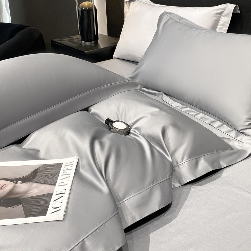 Class a 100-Count Long-Staple Cotton Four-Piece Set Pure Cotton 100 Bed Bed Sheets Quilt Cover Accessible Luxury Bedding Bed Bed Sheets Set Wholesale