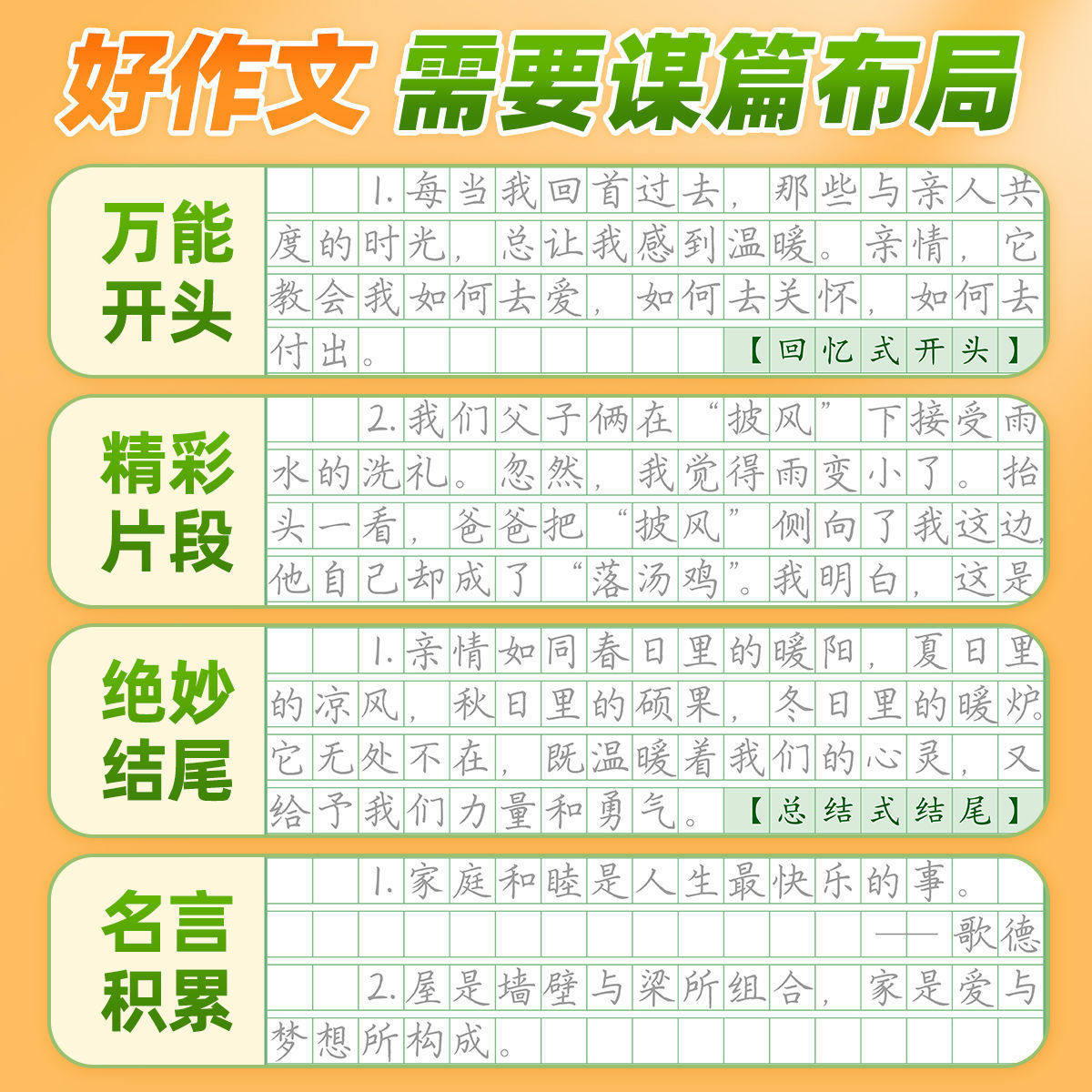 High score composition practice copybook junior high school students grade 789 full score composition synchronous material accumulation copybook tracing red