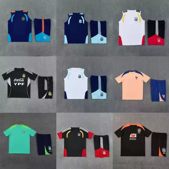 Wholesale France Italy Spain Brazil Argentina Adult National Team Football Training Uniform Set