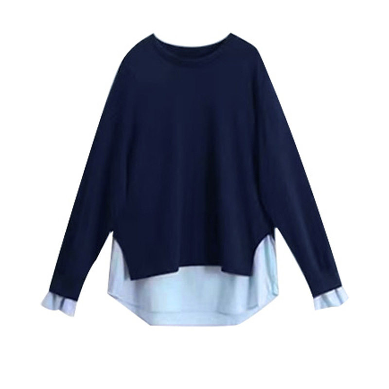 Loose A version of the belly cover does not show pregnant women's sweater fashion suit long sleeve top women's autumn stretch jeans