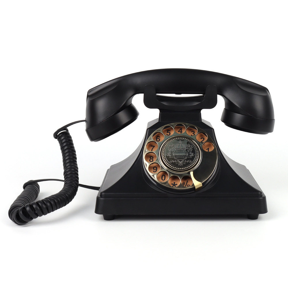 跨境复古电话机按键式電話固定座机客房办公家用酒店仿古电话厂家