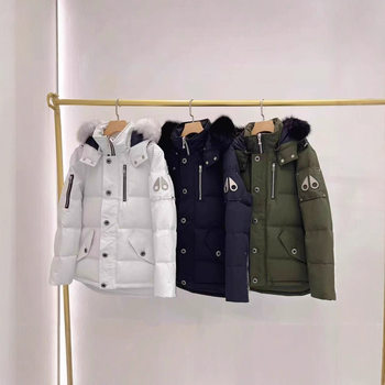 High-End Foreign Trade Version Moose06 Shearling Fox Fur 3Q down Jacket for Women with Hood, Warm 90% Duck down for Men