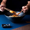 Instant Noodle Bowl Japanese-Style Ceramic Bowl Thick Ramen Bowl Dish Bowl Porcelain Bowl Soup Bowl Tableware Set Rice Bowl Light Luxury Retro