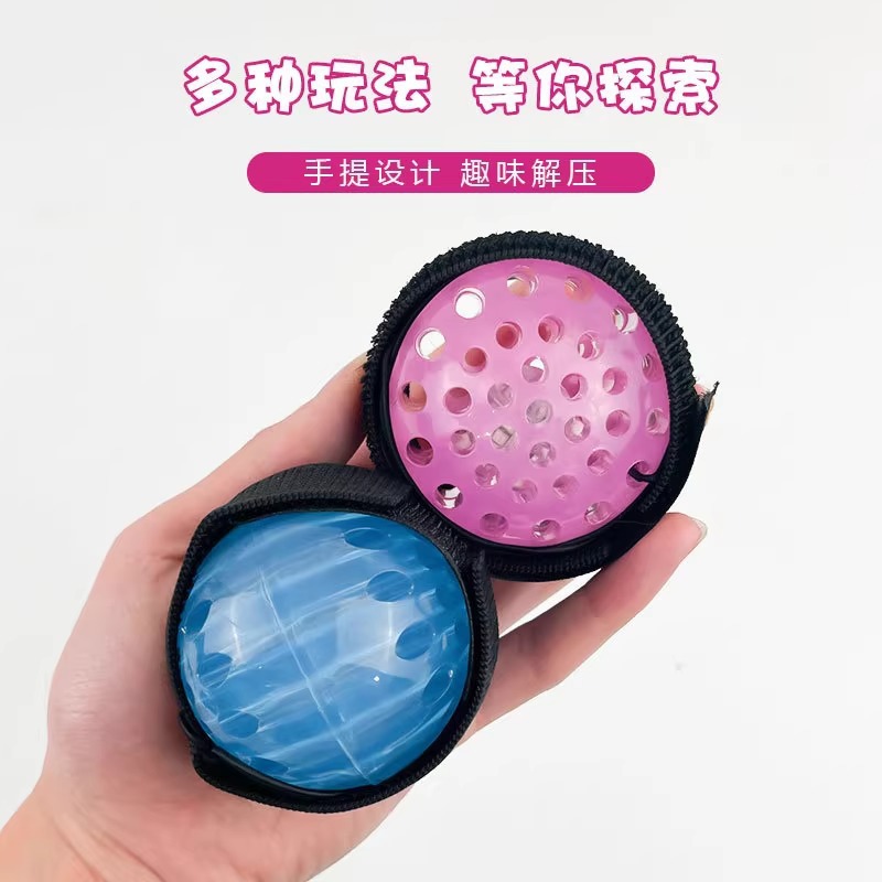 卡通带绳子水晶球发光大号实心弹力球七彩魔幻闪光儿童玩具跳跳球